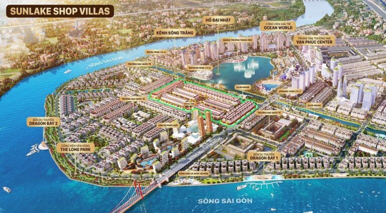 Thấy gì ở phân khu Sunlake Shop Villas đẹp ngỡ ngàng tại Vạn Phúc City?