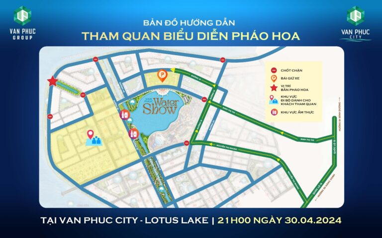 SƠ ĐỒ VỊ TRÍ BẮN PHÁO HOA TẠI VAN PHUC CITY TỐI 30/04